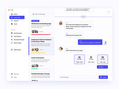 Project-Communication-Dashboard chat clean communication concept dashboard design interface mail project sketch task ui ux website