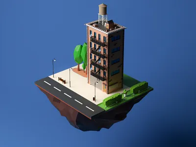 Building 3d 3d art 3d artist animation blender blender 3d blender3d building desiger design house illustration isometric low poly lowpoly model polygon render
