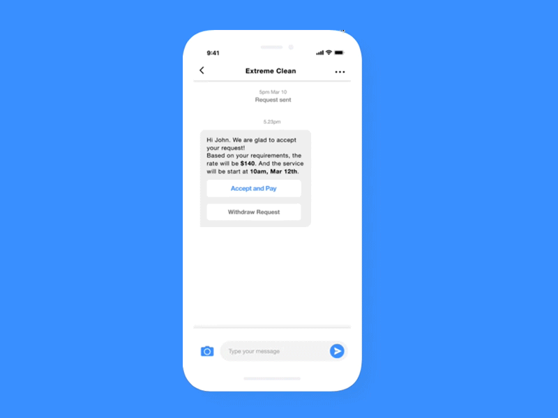 Task App - Accept and Pay concept interaction design loading payment product design task ui design ux design
