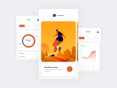 Running App Concept adobexd afternoon app art ikhwan noor hakim illustration ios mobile runner running sketch ui uiux user experience user interface ux