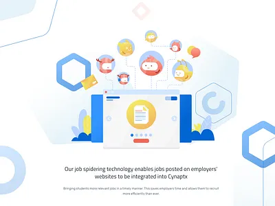 Illustration For Cynaptx cute design education employee homepage illustration integrated intro job management monster website