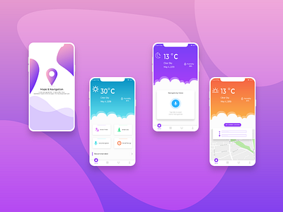 App UI UX Design app application colorful design graphics mobile search tools ui ux voice weather