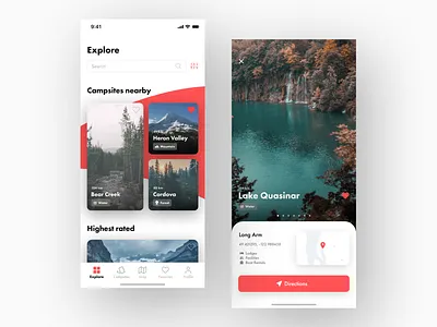 Campsite Finder App & Debut app app design appdesign appdesigner clean flat minimal ui ui design uidesign uidesigner uiux uiuxdesign uiuxdesigner user interface user interface design user interface designer user interface experience ux ux design