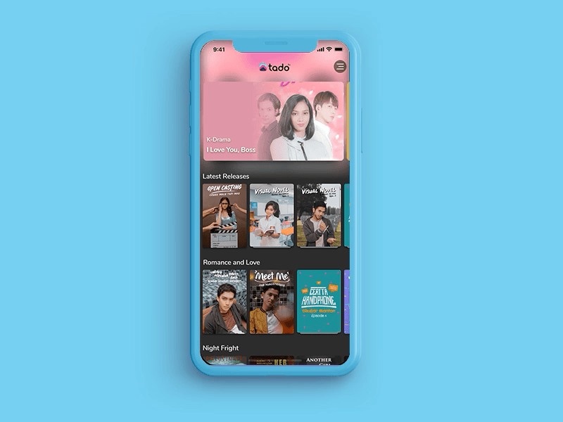 TADO TV v1.3.0 anim animation design interaction interface mobile mobile app ott ui ux video video app