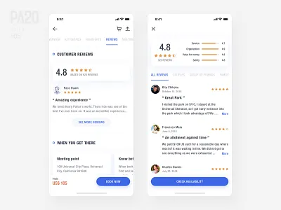 Daily UI #005 - Travel App app blue booking clean comment daily details hotel score travel ui