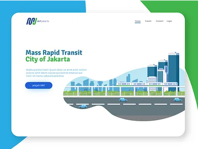 MRT Jakarta Illustrations Header design illustration landing mrt page ui vector