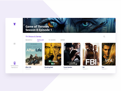 Smart Tv Concept app application cards concept design movies remote series smart app smart tv tv tv shows typography ui
