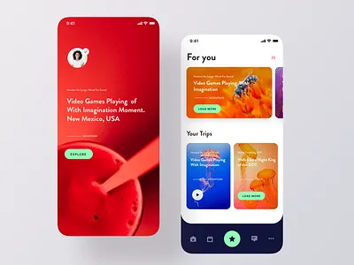 Travel Blog iOS App UI app ui article blog card color design trips