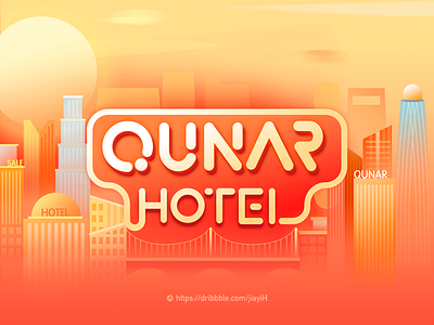 sunset illustration building city design hotel illustration sunset