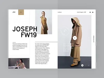 Carine fashion store - JOSEPH FW19 clean fashion layout modern typography ui ux web webdesign
