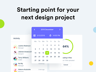 Starter Kit activity calendar cards clean dashboard design system schedule ui kit