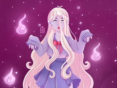 Yokai girl 💥 anime art branding cartoon cartoon character cg character character design concept cute design fantasy illustration ios ipad pro modern procreate sketch ui