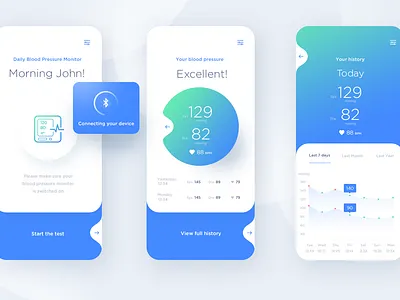 Blood pressure monitor app app blood pressure design health app ios app design medical app pressure monitor