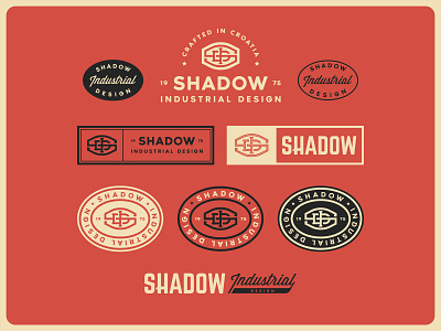 Shadow Industrial Design badge branding identity industrial lockup logo marks typography
