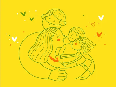 Mother's Day characters holiday holiday card illustration love postcard romance
