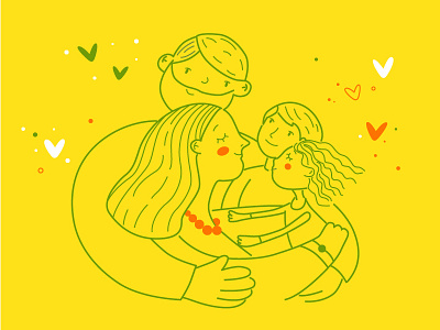 Mother's Day characters holiday holiday card illustration love postcard romance