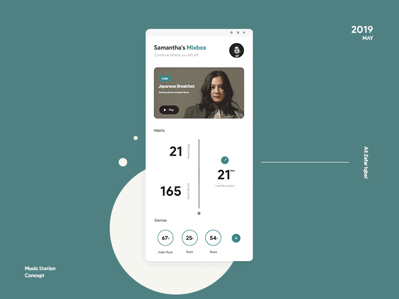 Music Station Concept adobe xd android animation material design material design 2 minimal motion design music typography ui ux
