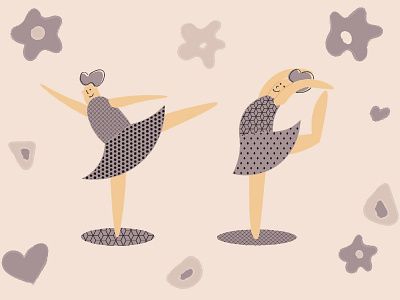 Ballet dancers vector illustration ballerina ballet dance illustration purple vector vector art