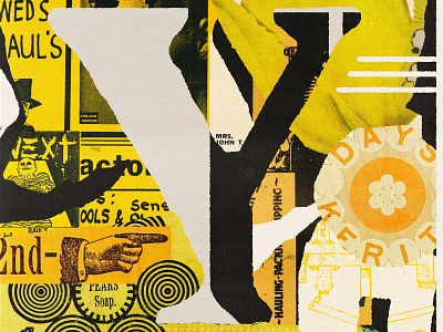 Y i s for Yellow collage editorial illustration illustration lettering lo fi poster print type typography vintage yellow