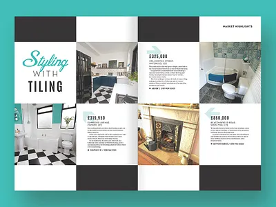 Magazine feature - tiled floors bw decorating dps editorial editorial design editorial layout feature layout layout design magazine magazine design tiles