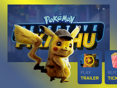 Detective Pikachu - Pikachu landing page adobe adobephotoshop adobexd ios laptop pikachu pokémon