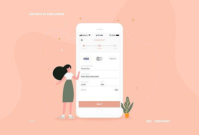 002 - Checkout app design illustration ui