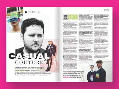 Magazine feature - Christopher Shannon interview christopher shannon dps editorial editorial design editorial layout fashion feature interview layout layout design magazine magazine design print