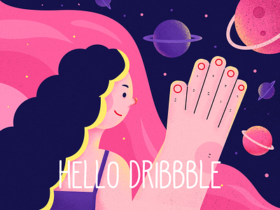 hello dribbble! illustration