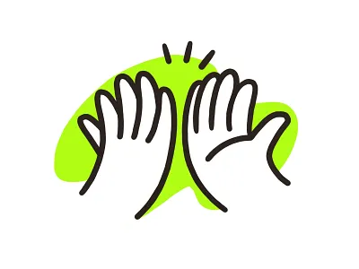 Hi Five 2d app charachter custom darkcube data design digitalart draw drawing drawing icon illustration landing page message pattern successful ui ux vector web