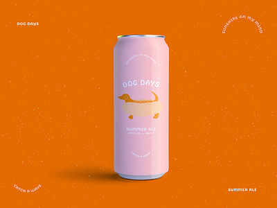 Dog Days - Can Mockup animation beer beer can beer can design beer label bright design flat flat illustration graphic design illustration ipad pro mockup package design procreate texture type typography