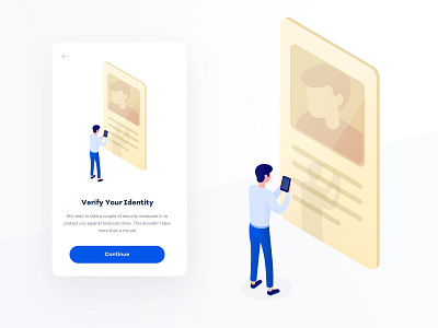 Identity Verification app clean identity illustration isometric ui vector verifcation