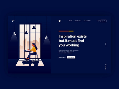 Landing Page for Creative Worker Concept adobexd art cafe creative ikhwan noor hakim illustration inspiration sketch ui uiux user experience user interface ux web worker
