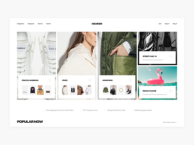Hanker Homepage Hero Exploration - E-commerce clean commerce design e commerce ecommerce fashion fashion shop hero home home page luxury luxury fashion minimal minimalism shop shopping ui web shop webshop