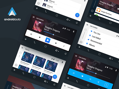 Android Auto. Audio App (Concept) android android app android app design android auto auto car app design interace music music app music app ui ui ux