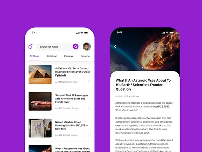 News App clean design minimalism mobile app design ui ux
