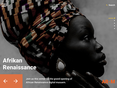 Afrikan Renaissance Museum - Concept artdirection desktop interface landing page minimal product design ui uidesign ux uxdesign