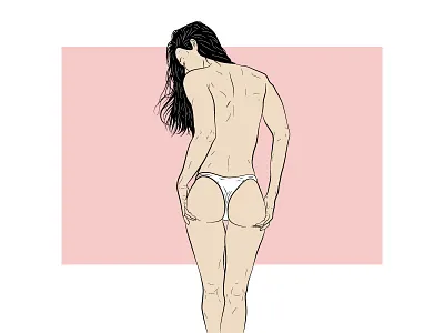 Sexy girl with perfect ass in white panties ass black booty butt cute design dribbble erotic girl illustration pretty sexy shutterstock stock vector