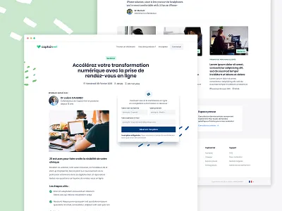 Landing page webinar article page desktop form landing page ui veterinarian web webinar website