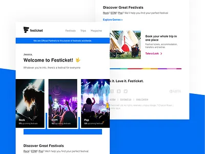 Welcome Email banner ecommerce email email banner email footer email header festival festivals first email genres makerting campaing marketing music newsletter newsletter design slant slanted trip welcome welcome journey