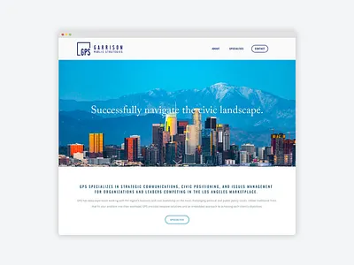 GPS website blue design graphic design homepage la lobbyist los angeles politics squarespace typography ui ui design web web design website