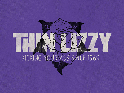 Thin Lizzy band flower hand drawn hand type illustration logo music rose thin lizzy typography