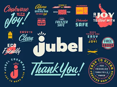 Jubel Cookware Brand Extension brand extension branding design extension fun fun parts illustration logo matt thompson packaging type typography work
