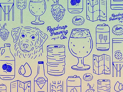 Roadmap Brewing Illustrations beer brewery brewing icons illustration map process