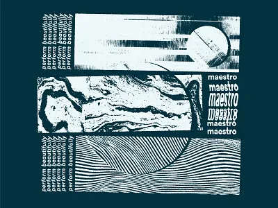 Maestro T-shirt Design apparel bitmap blue distort distorted glitch glitch art illustration scan screenprint shirt shirt design texture tshirt tshirt design