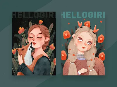 hello girls illustration