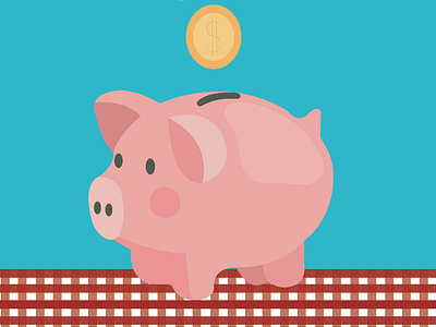Denny's 2019 Pig-Nic bbq event gingham illustration pig piggy piggy bank