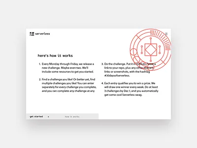 30 Days of Serverless landing branding developers graphic illustration minimal serverless simple startup style tech typography