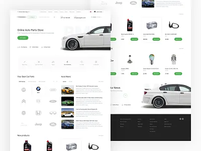 Auto Parts Online Store auto automobile design new parts ui ux
