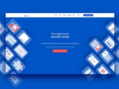 SHO. Agency branding design icon illustration logo minimal ui web website
