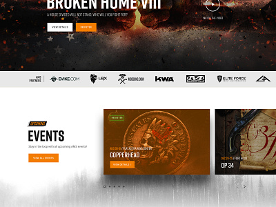 Events Section New Site art direction carousel case study design web